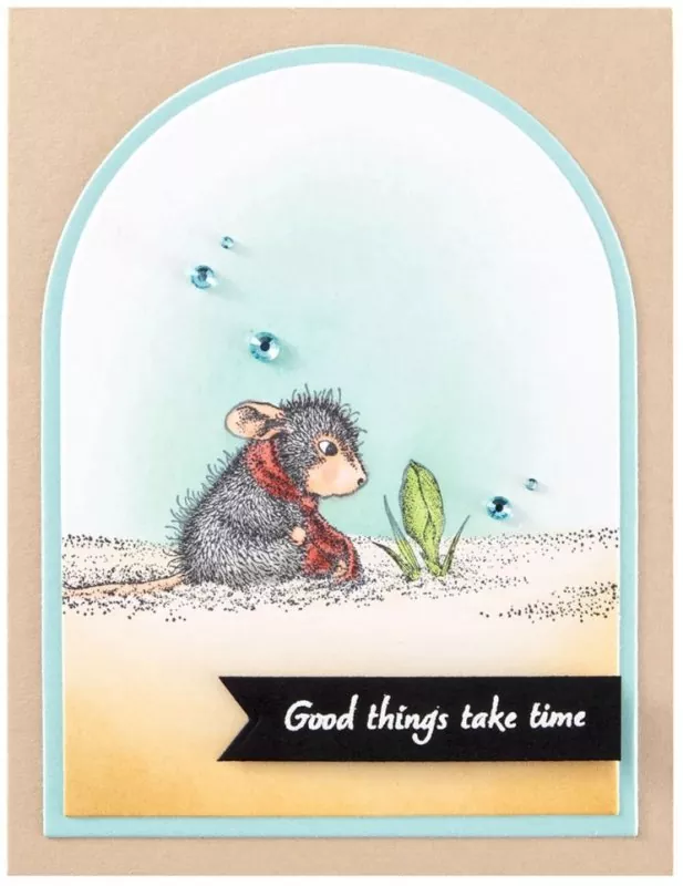 House-Mouse Wishing for Spring Spellbinders Gummistempel 2