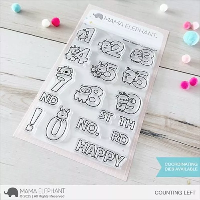 Counting Left Clear Stamps Stempel Mama Elephant