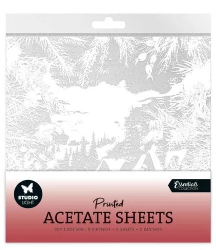 Studio Light Acetate - Essentials #7 Snowy Town, Pine & Verses