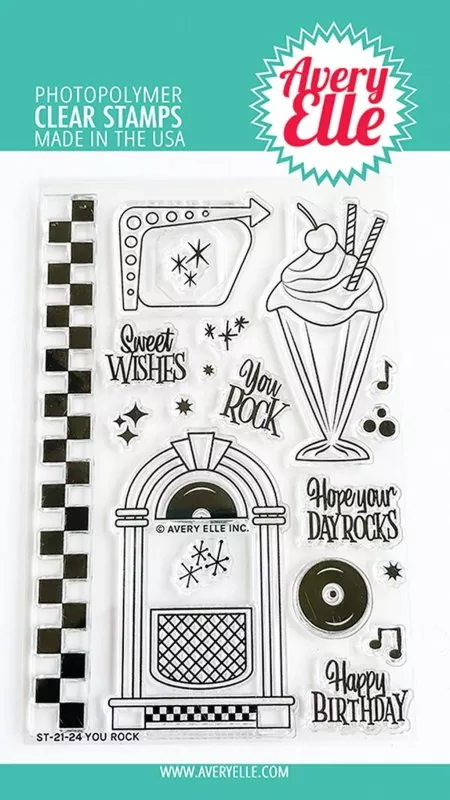You Rock avery elle clear stamps