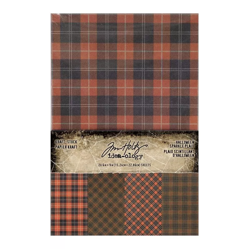 Halloween Kraft-stock Halloween Sparkle Plaid Idea-ology Tim Holtz