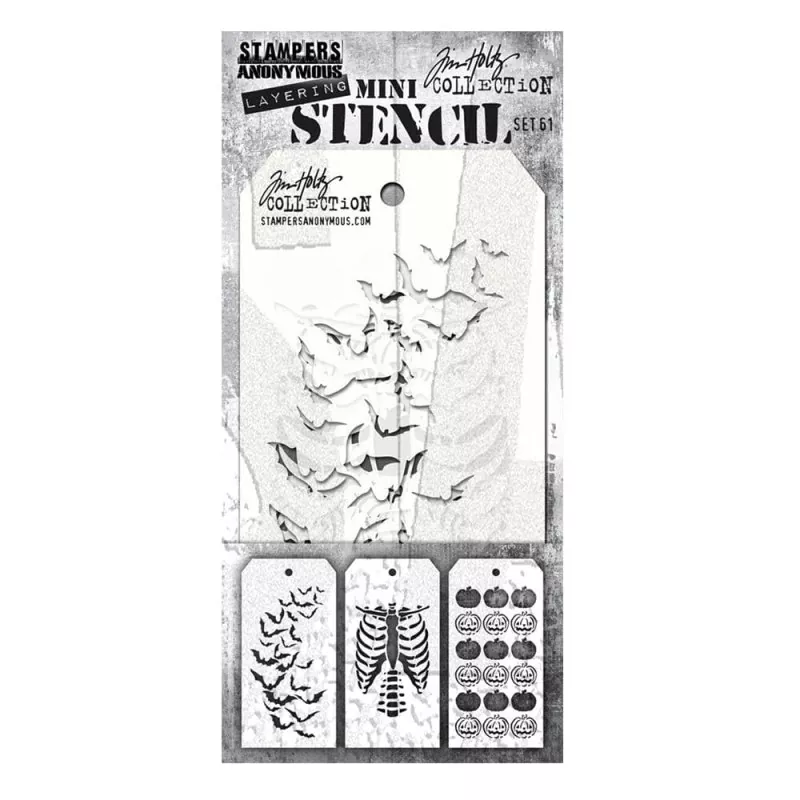 Tim Holtz Mini Stencil Set 61 Schablonen Stampers Anomymous