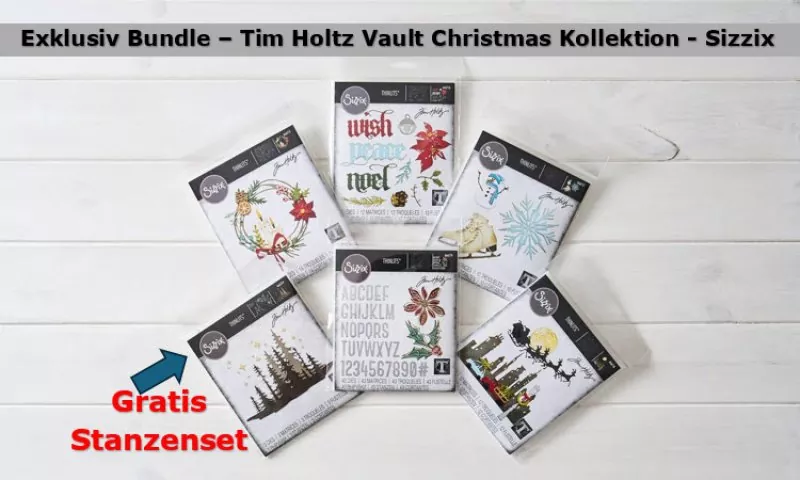 Exklusiv Bundle Tim Holtz Vault Christmas Collektion Sizzix 1