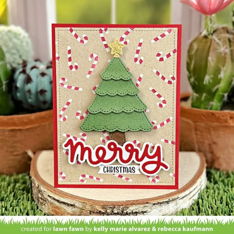 Candy Cane Background Stencils Schablonen Lawn Fawn 1