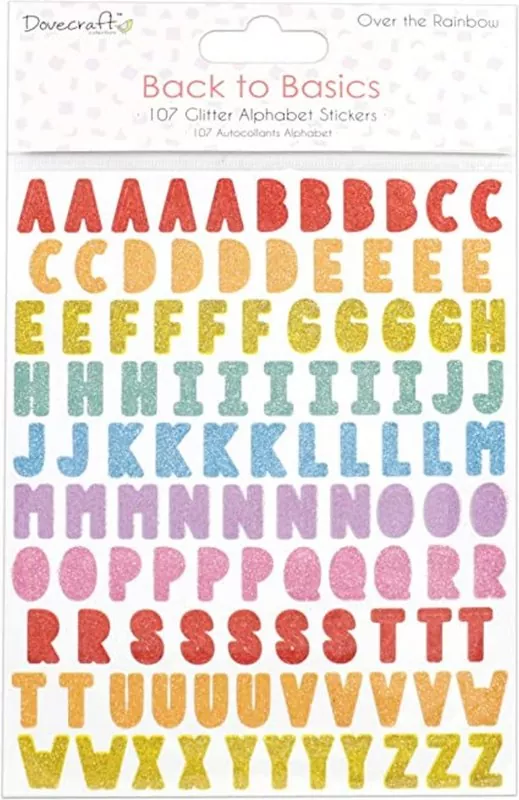 Dovecraft/Trimcraft Alphabet Stickers - Glitter Over the Rainbow