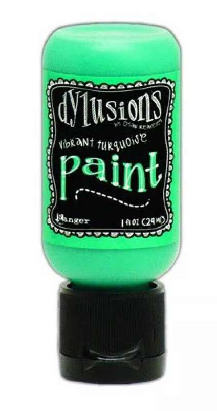 Vibrant Turquoise Dylusions Paint Flip Cap Bottle Ranger