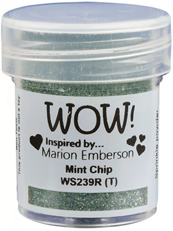 wow embossing glitter marion emberson mint chip