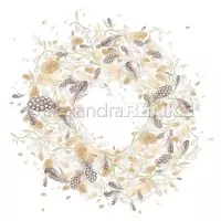 Flauschiger Federkranz Braun-Beige Alexandra Renke Scrapbookingpapier