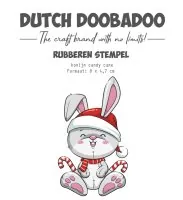 Kaninchen mit Candy Cane - Rubber Stamps - Dutch Doobadoo