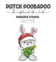 Kaninchen mit Christbaum - Rubber Stamps - Dutch Doobadoo