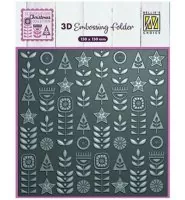 3-D Embossing Folder - Scandinavian Flowers - Nellie's Choice