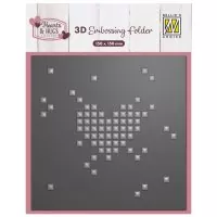 3-D Embossing Folder - Pixel Heart - Nellie's Choice