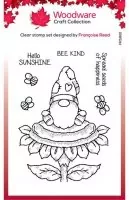 Sunflower Gnome Clear Stamps Woodware Craft Collection
