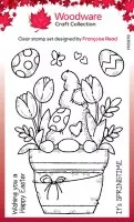 Flower Pot Gnome Clear Stamps Woodware Craft Collection