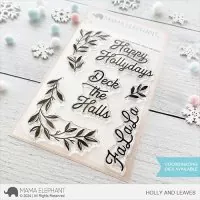 Holly and Leaves Clear Stamps Stempel Mama Elephant